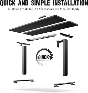 Veken | A2 Electric Standing Desk |  55 Inch | Black - aborderproducts