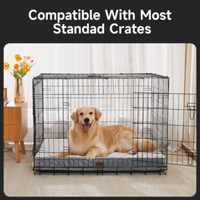 OhGeni | Dog Bed | Checkerboard Fabric | 41 Inches | Gray - aborderproducts