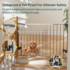 Cumbor | Safety Gate | No Bottom Bar | 29.2-43" | Brown - aborderproducts