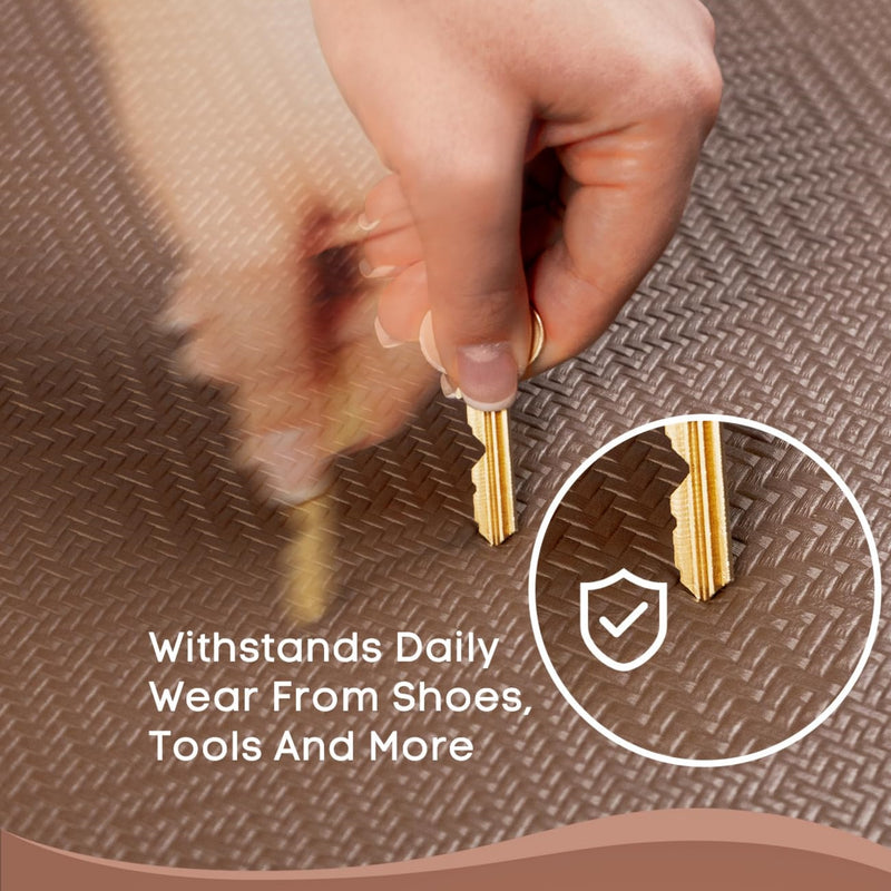 Ophanie 20x39 Kitchen Mat 3/4 Inch Thick Anti Fatigue Cushioned Floor Rug Waterproof Non Slip Standing Mat Brown-zoom-