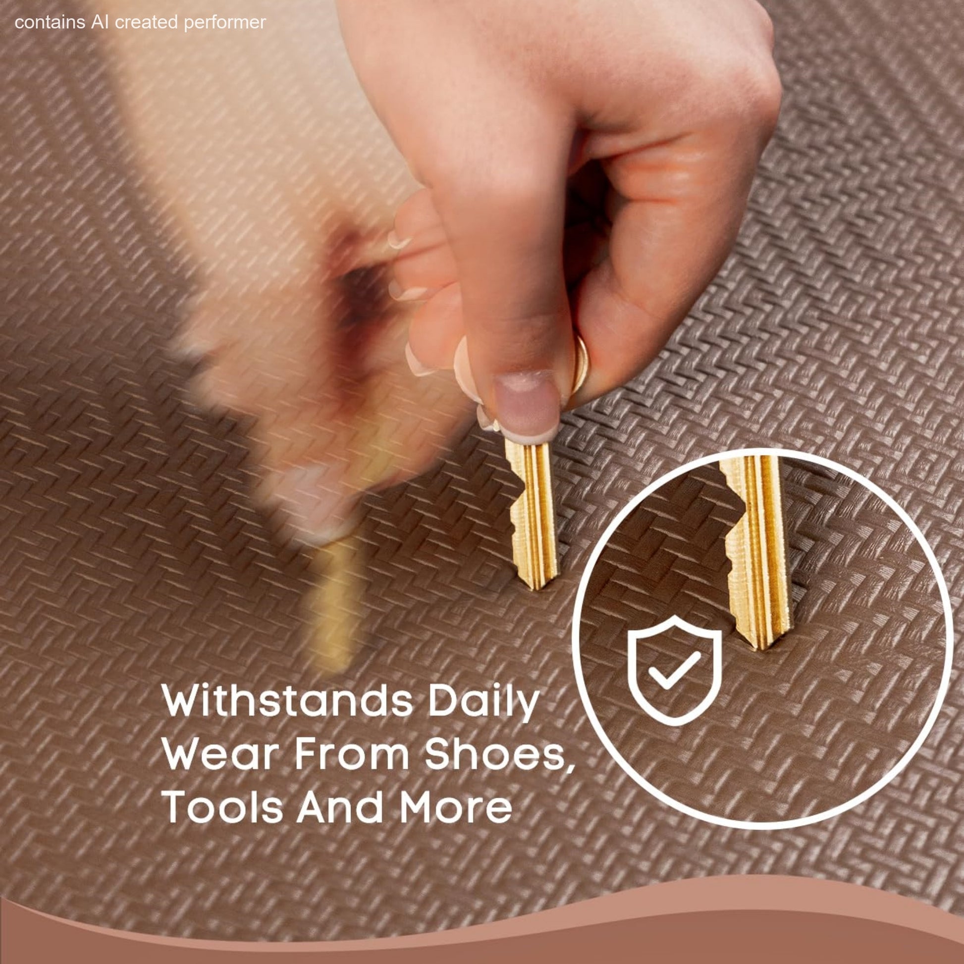 Ophanie 20x39 Kitchen Mat 3/4 Inch Thick Anti Fatigue Cushioned Floor Rug Waterproof Non Slip Standing Mat Brown-6