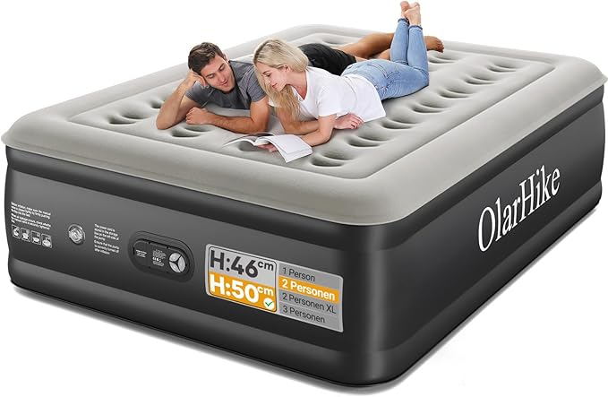 OlarHike Luftmatratze Selbstaufblasend, Luftbett Gästebett, Aufblasbares Matratze Zelt Sofa, Luftbett 2 Personen, Selbstaufblasbare Luftmatratze für Camping oder Heimgebrauch - 200 x 140 x 50 cm