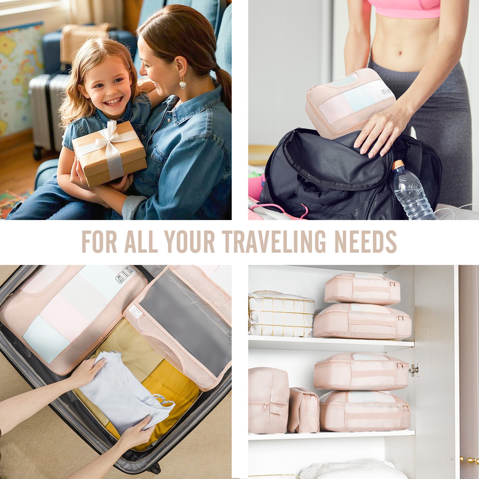 Veken | Packing Cubes | 8 Set | Cream - aborderproducts