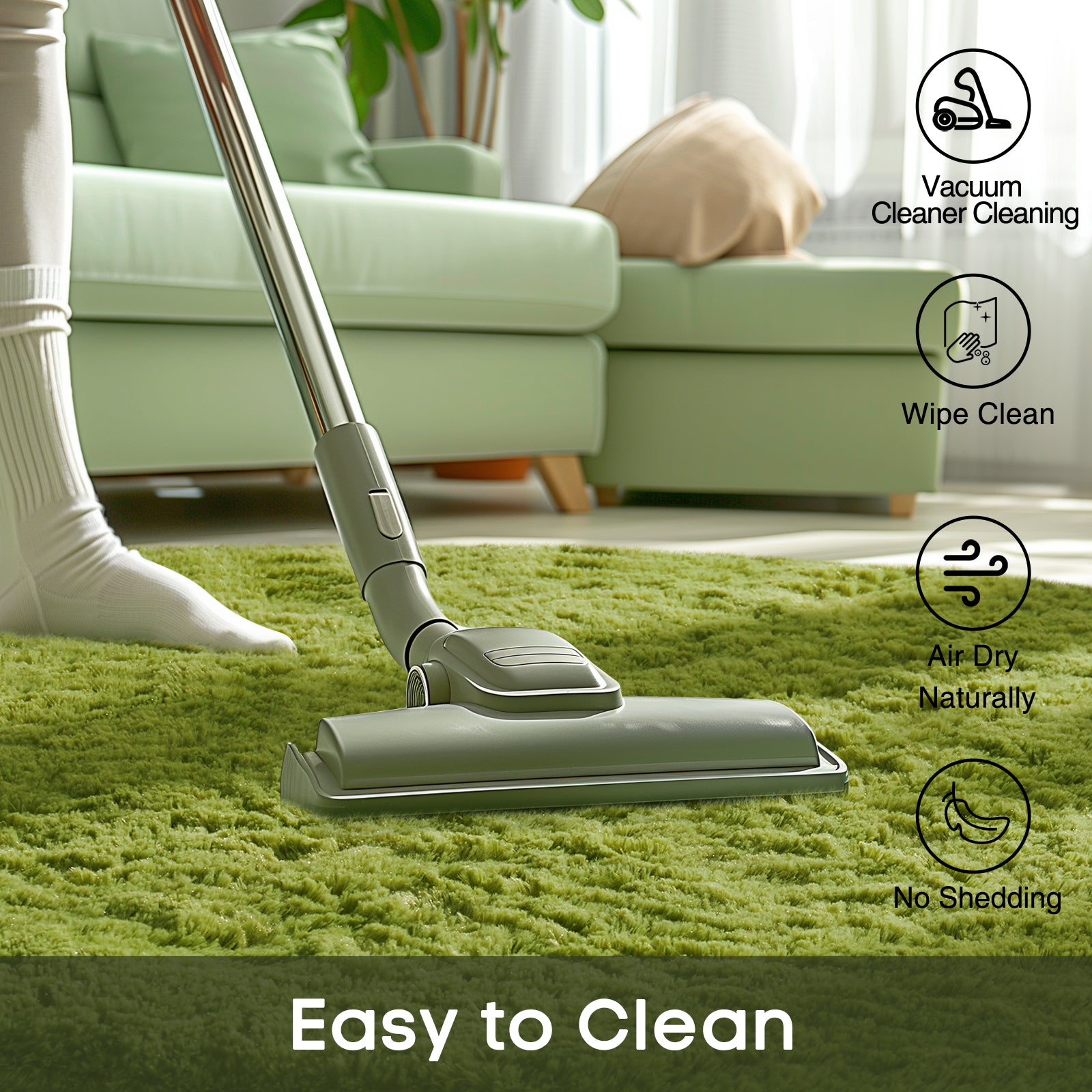 Ophanie | Round Rug | 5 Ft | Green - aborderproducts