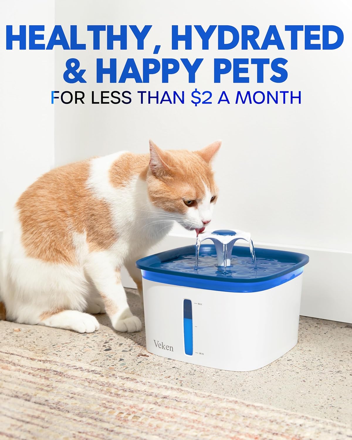 Veken Cat Water Fountain Filters | 16 Pack Replacement Filters + 16 Pack Replacement Pre-Filter Sponges Set - aborderproducts