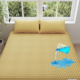 OhGeni 100% Waterproof Mattress Protector,Queen Size Mattress Soft Pad,Hair & Bedwetting Resistant,Cooling Breathable Fitted Sheets,Washable Bed Cover,Non-Slip Deep Pocket,Noiseles for Bedroom,Yellow