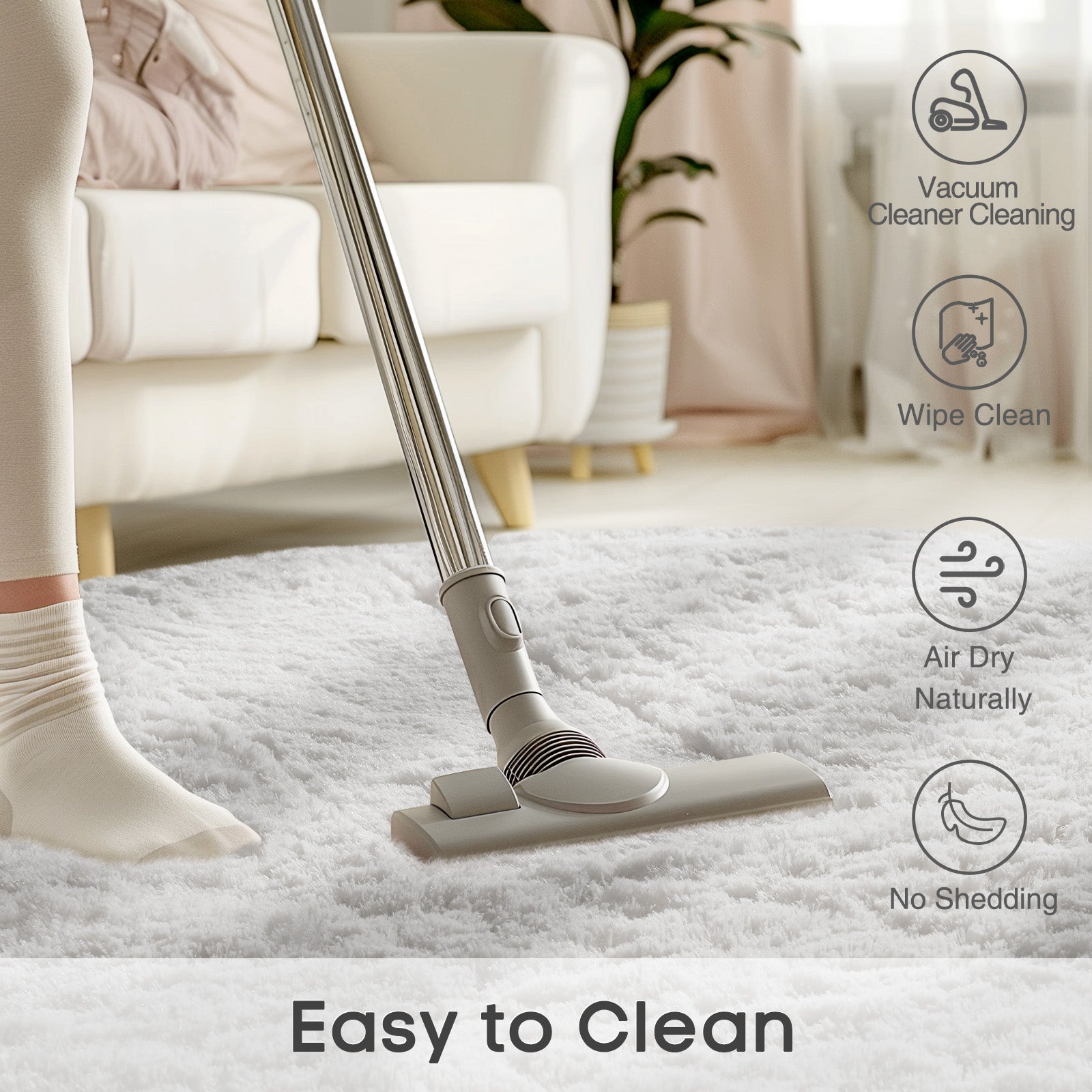 Ophanie | Round Rug | 8 Ft | White - aborderproducts