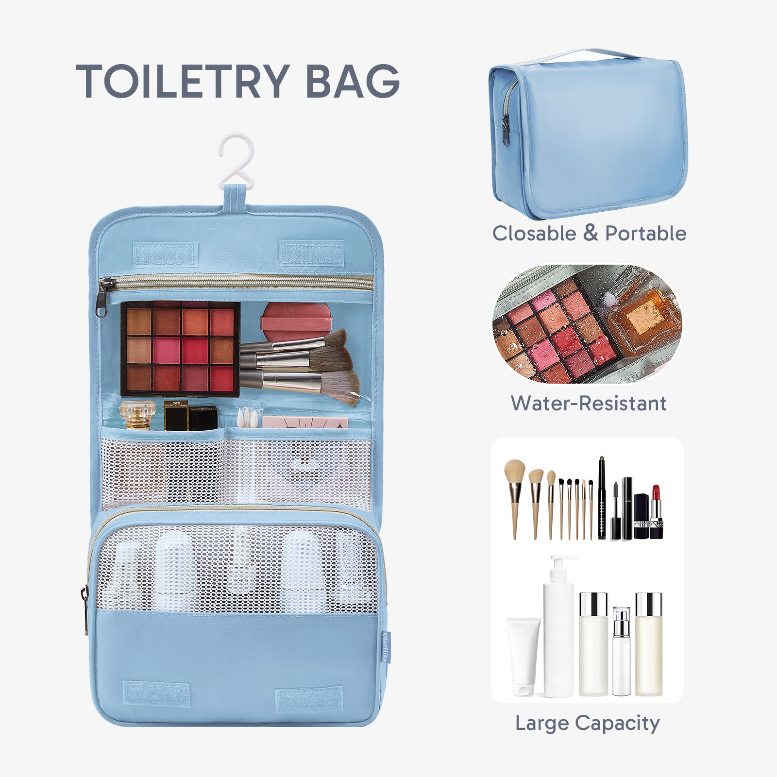 ALL INCLUDED 10 Set Durable Packing Cubes for Suitcases,OlarHike Essentials for Travel,UPGRADED Anti-Tear Stitching, NEW Improved Luggage Packing Organizers for Travel Accessories (Light Blue) - aborderproducts