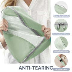 ALL INCLUDED 10 Set Durable Packing Cubes for Suitcases,OlarHike Essentials for Travel,UPGRADED Anti-Tear Stitching, NEW Improved Luggage Packing Organizers for Travel Accessories (Matcha Green) - aborderproducts