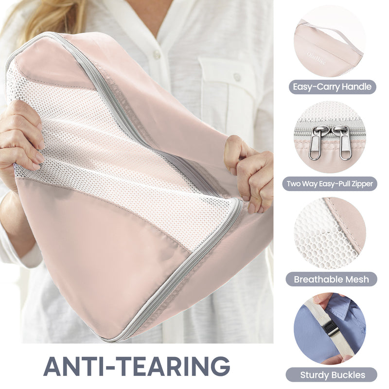 ALL INCLUDED 10 Set Durable Packing Cubes for Suitcases,OlarHike Essentials for Travel,UPGRADED Anti-Tear Stitching, NEW Improved Luggage Packing Organizers for Travel Accessories (Flower)-zoom-