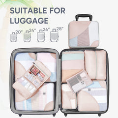 ALL INCLUDED 10 Set Durable Packing Cubes for Suitcases,OlarHike Essentials for Travel,UPGRADED Anti-Tear Stitching, NEW Improved Luggage Packing Organizers for Travel Accessories (Flower) - aborderproducts