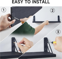 BAYKA  | Floating Shelves | Set of 4 | Black - aborderproducts