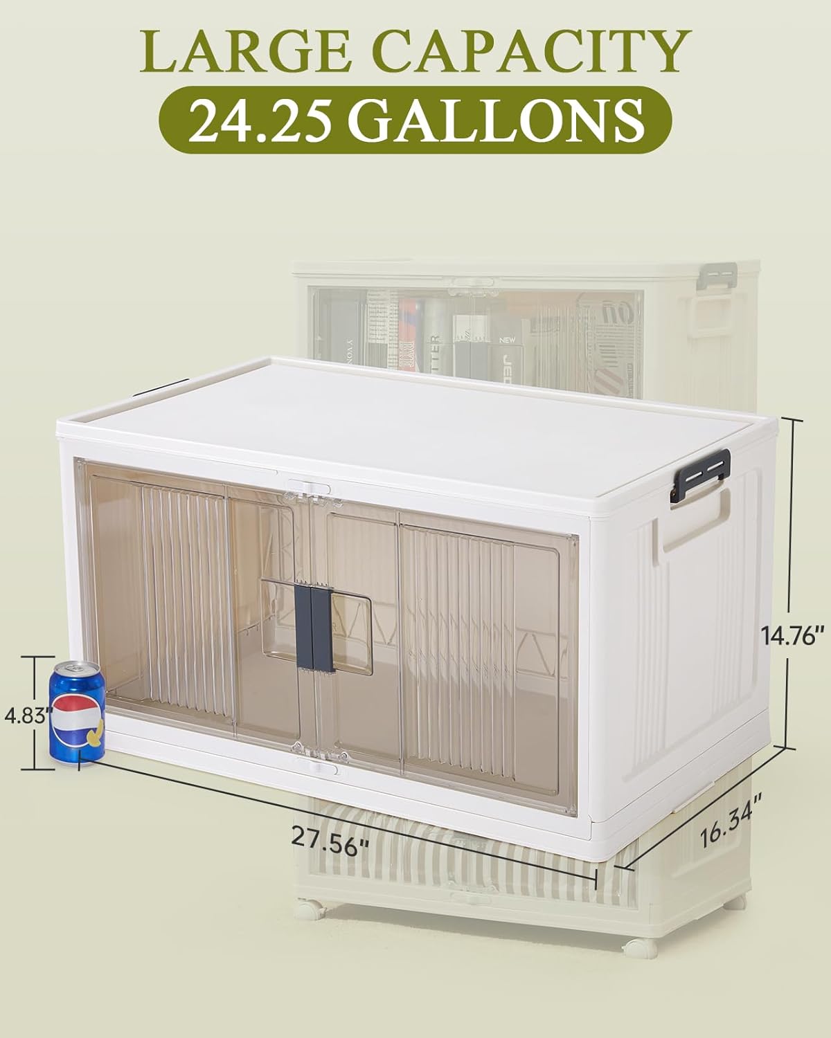 OlarHike | 97QT | Stackable Storage Bins | 5 Pack | Warm Gray - aborderproducts