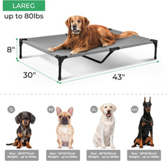 OhGeni | Elevated Dog Bed | 50 inches | XL | Gray - aborderproducts