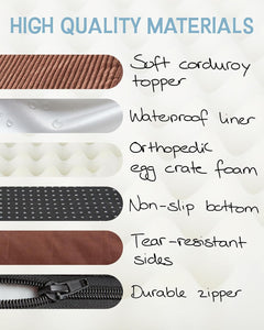 Orthopedic Dog Bed| X-Large (41 x 28 x 4 Inch)|Brown|OhGeni - aborderproducts