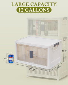 OlarHike | Storage Bins | 48QT | 3 Pack | Warm Gray - aborderproducts