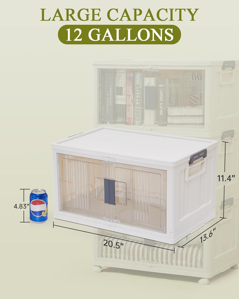 OlarHike | Storage Bins | 48QT | 4 Pack | Warm Gray-zoom-