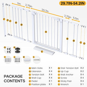 CUMBOR | SAFETY GATE | 29.7-54.2"W x 30.5"H | White