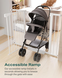 CUMBOR | SAFETY GATE | 29.7"-51.5"W x 36"H | WHITE - aborderproducts