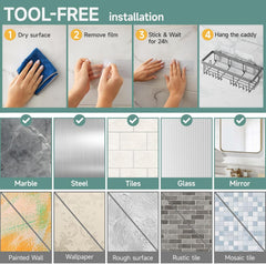 Veken | Shower Caddy |  5-Pack |  Gray - aborderproducts