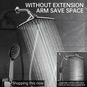 Veken | Rain Shower Head Combo | 11.8 Inch |  Rectangle | Chrome