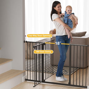 InnoTruth 28.9-49" Baby Gate for Stairs, 30" Tall Extra Wide Pet Gates for Doorways One-Hand Opening, Easy Walk Thru Dual Lock Dog Gates for the House, Hallways, Rooms, Easy Install Toddler Gate,Black (Copy) - aborderproducts