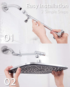 Veken Rain Shower Head,12 Inch Large Rainfall Showerhead-Chrome - aborderproducts