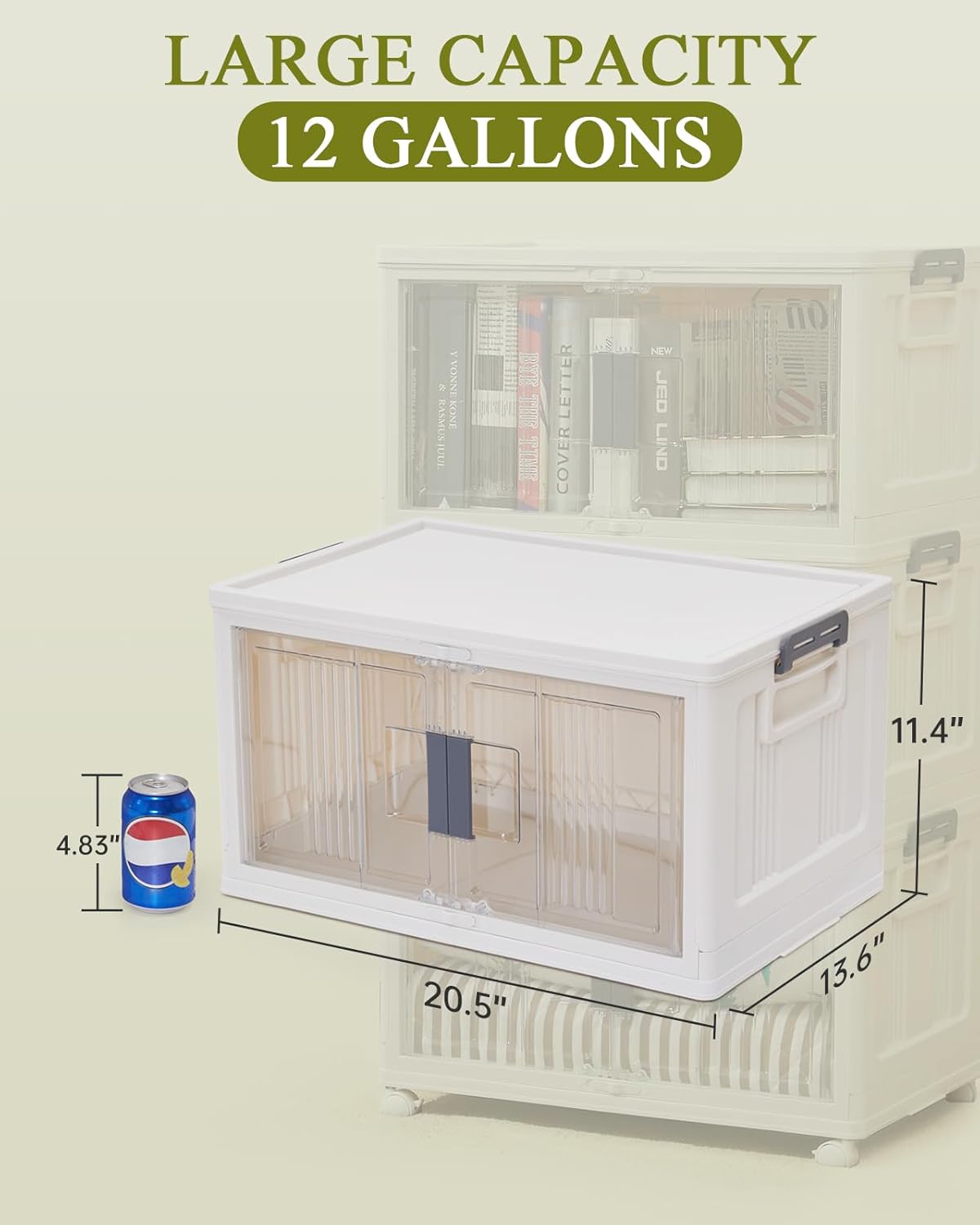OlarHike | Storage Bins | 48QT | 6 Pack | Warm Gray - aborderproducts