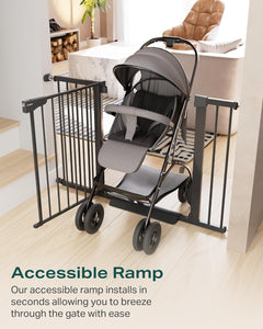 Cumbor 2 Pack| 29.7"-40.6" x 30.5" | Baby Gate for Stairs | Mom's Choice Awards Winner | Black - aborderproducts