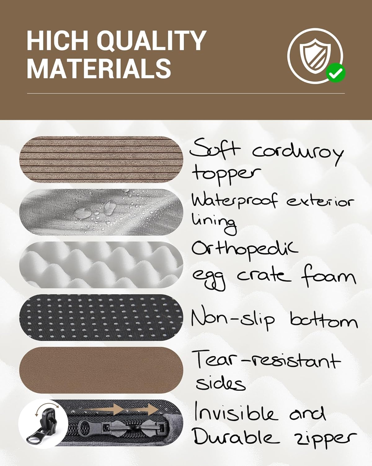 OhGeni | Dog Bed | 35 Inch | Coffee - aborderproducts