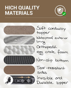 OhGeni | Dog Bed | 35 Inch | Coffee - aborderproducts