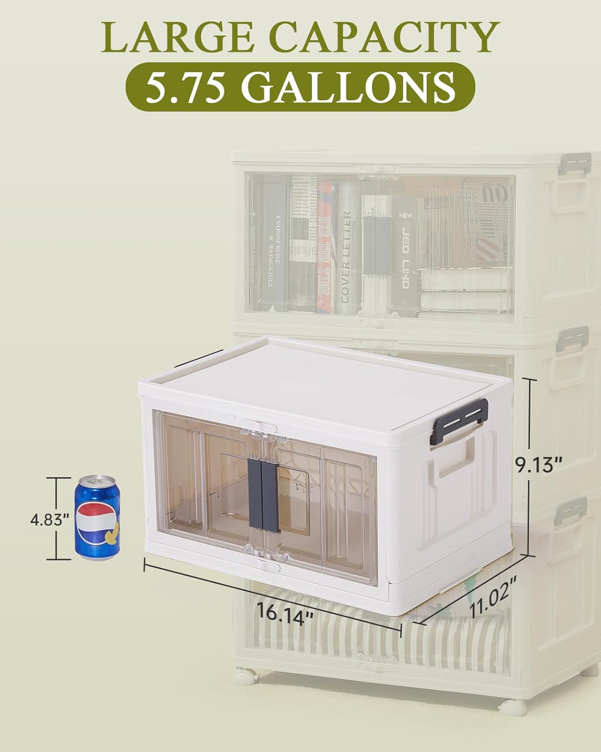 OlarHike | 23QT | Stackable Storage Bins | 3 Pack | Warm Gray - aborderproducts