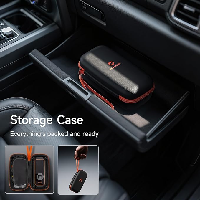 OlarHike Powerful Tire Inflator Portable Air Compressor, Ultra-Fast Inflation & Long-Lasting Battery, Cordless Air Pump for Pickup, SUV & Car Tires, Electric Pump with Digital Pressure Gauge/LED Light - aborderproducts