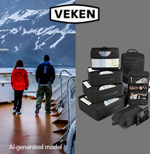 Veken 10 Set/8 Set Packing Cubes for Travel Essentials,Anti-Wrinkle Buckled Suitcase Organizer for Shoe & Toiletry Bag,Carry On Luggage Bag for Airplane & College Dorm Room Accessories,Women Men Gifts-zoom-86