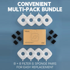 Veken | 8 Pack Replacement Filters & 8 Pack Replacement | For Pet Fountain - aborderproducts