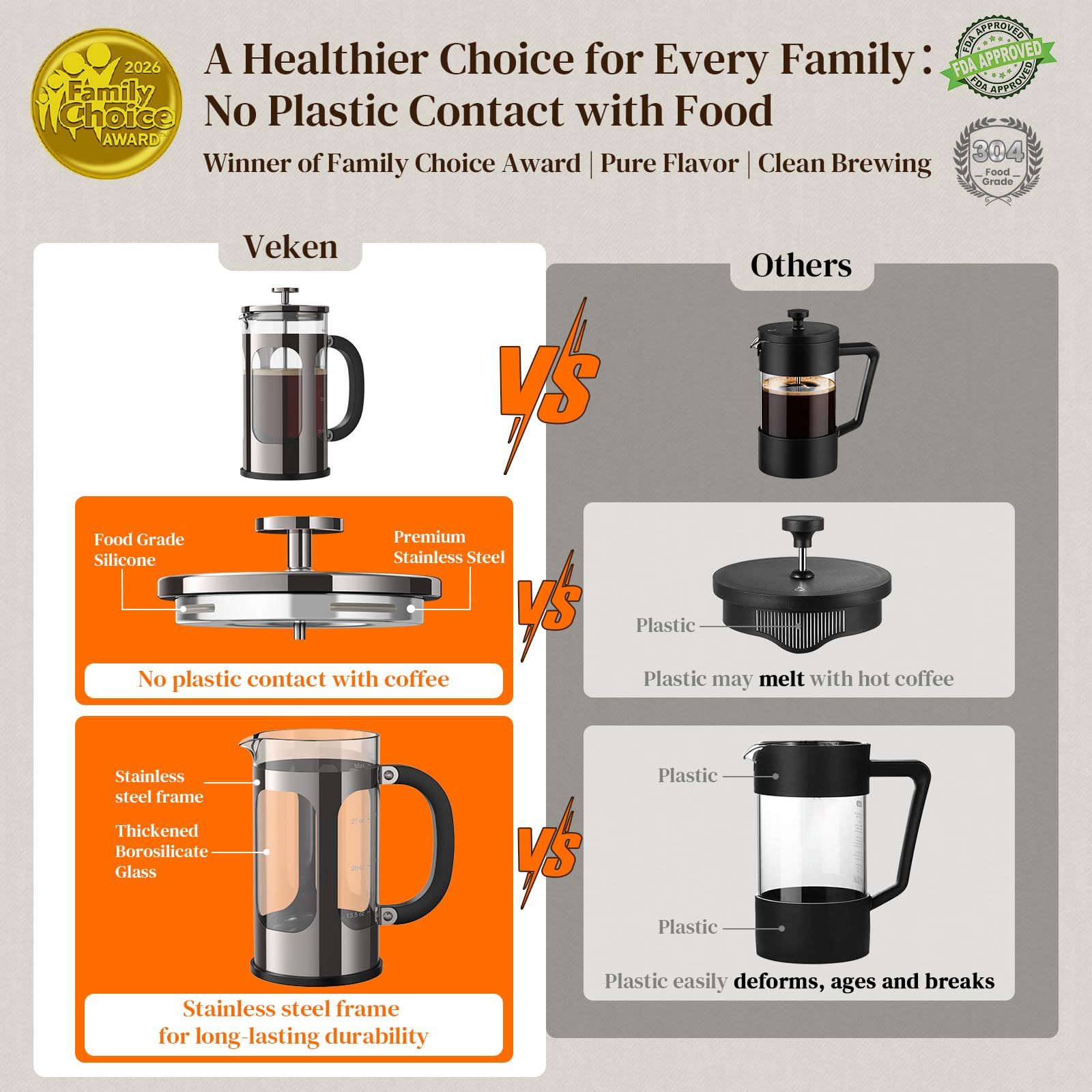 Veken French Press Coffee Maker-zoom-11
