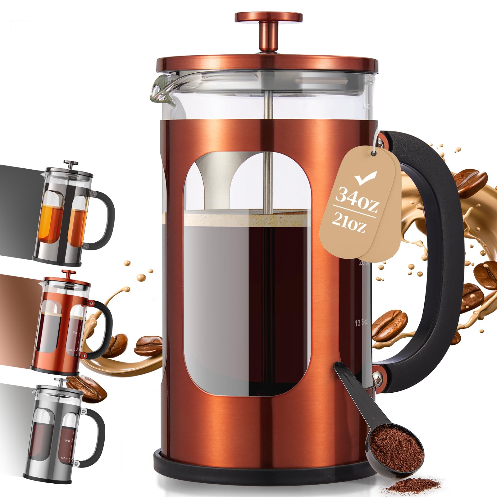 Veken French Press Coffee Maker-zoom-19