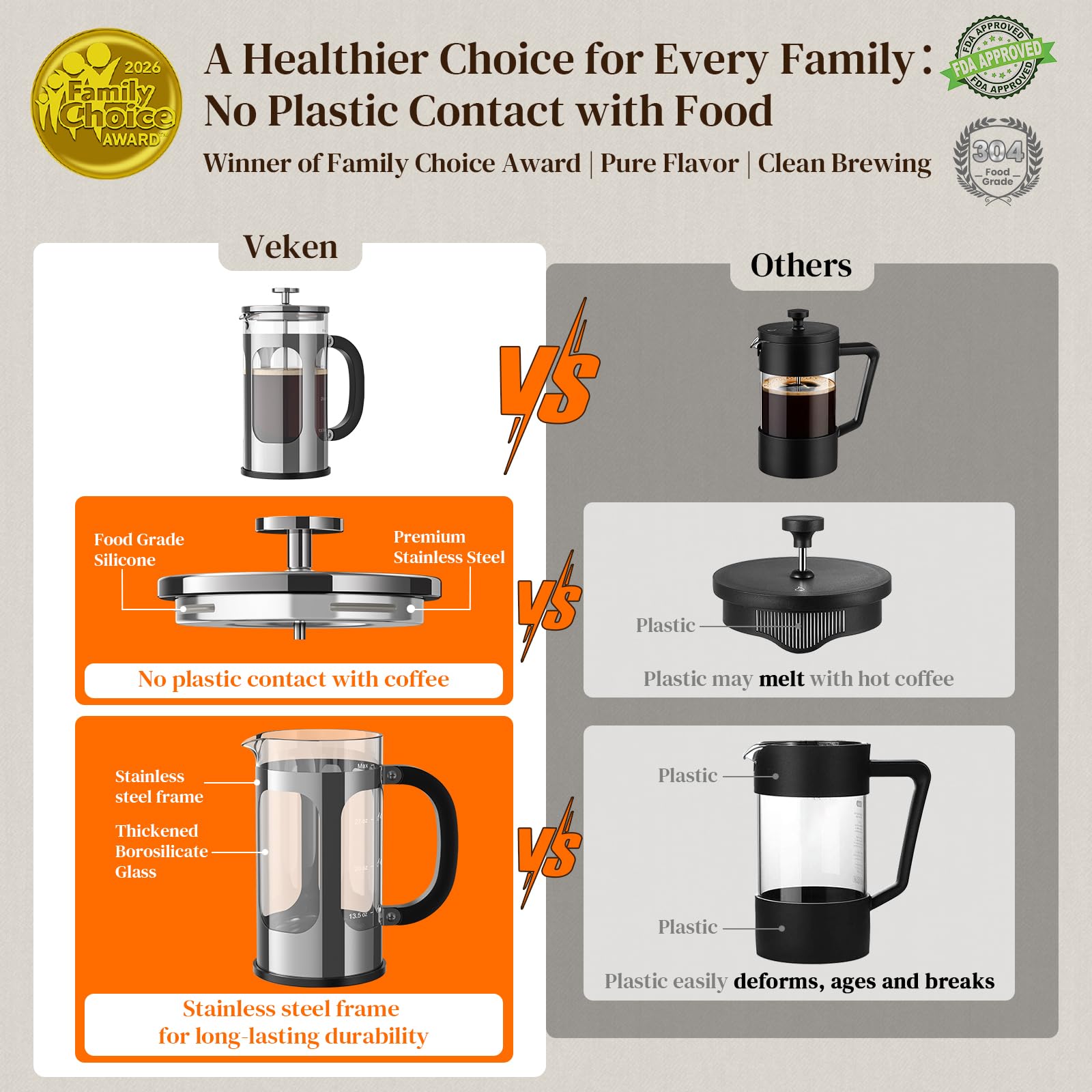 Veken French Press Coffee Maker-zoom-36