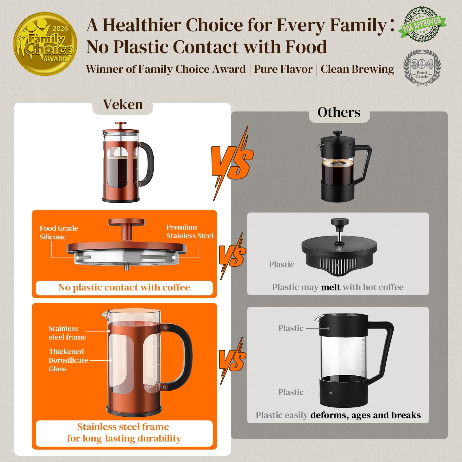 Veken French Press Coffee Maker-zoom-20