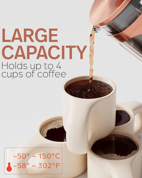 Coffee Maker Cafetière | 27 oz | Copper | Veken - aborderproducts