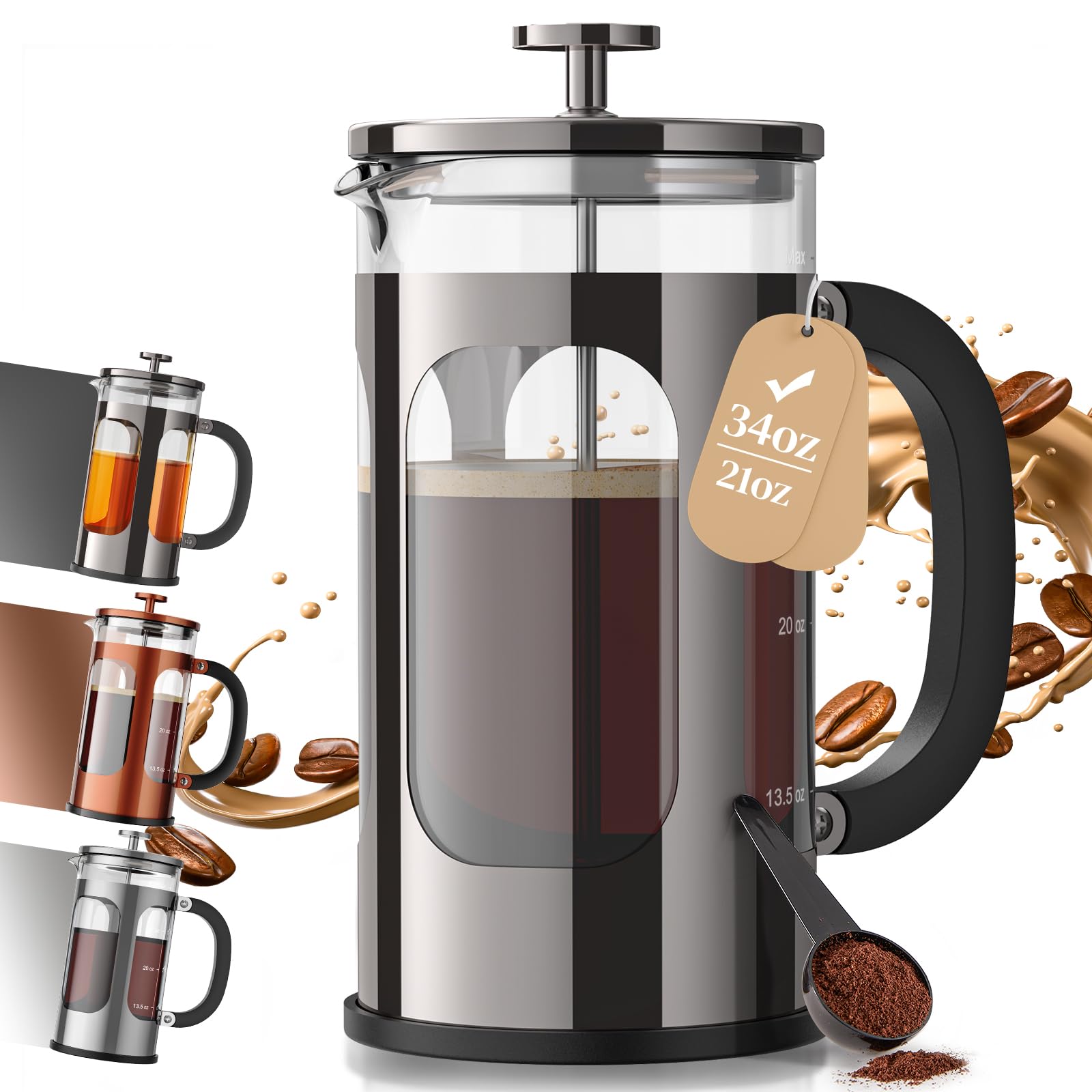 Veken French Press Coffee Maker-zoom-10