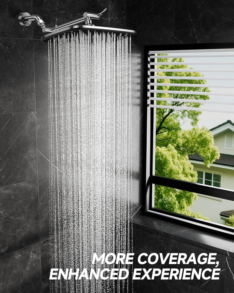 Veken | Rain Shower Head | Matte Black | 2.5gpm-zoom-