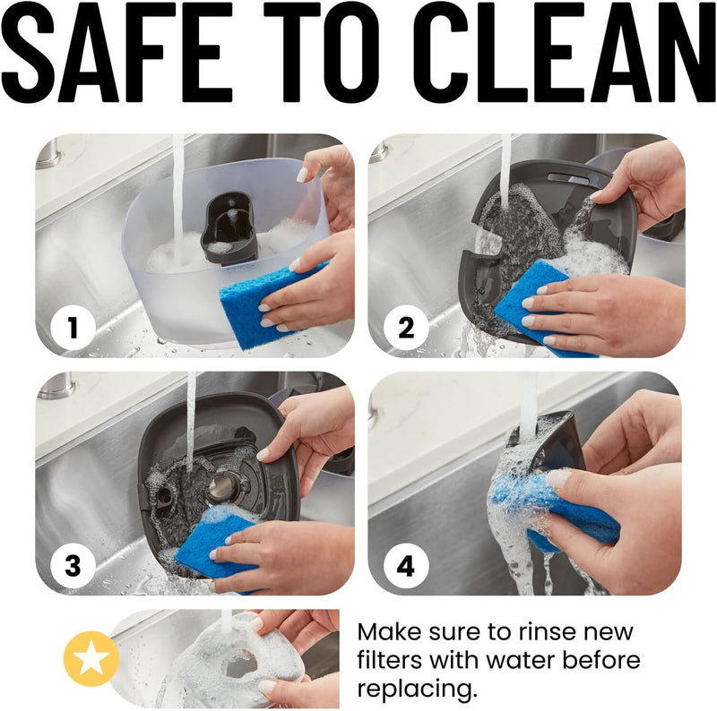 Veken| Cat Water Fountain | Detachable | 84oz/2.5L | Black-zoom-