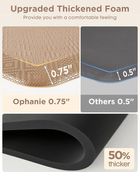 Ophanie | Anti Fatigue Standing Cushioned Mat | 24'' x 70'' | Beige