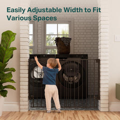 Cumbor | Safety Gate | No Bottom Bar | 34" x 31.6-48" | Black - aborderproducts