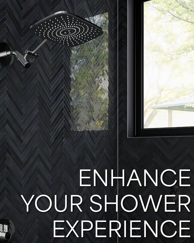 Veken Rain Shower Head,12 Inch Large Rainfall Showerhead-Matte Black-zoom-