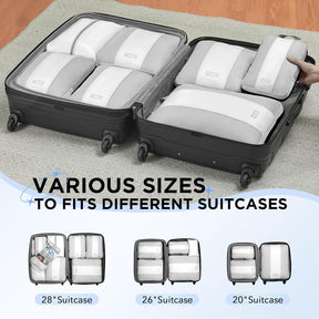 OlarHike |  Compression Packing Cubes | 10 Sets | White