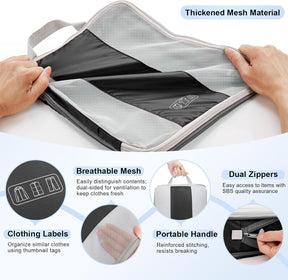 OlarHike |  Compression Packing Cubes | 10 Sets | Black
