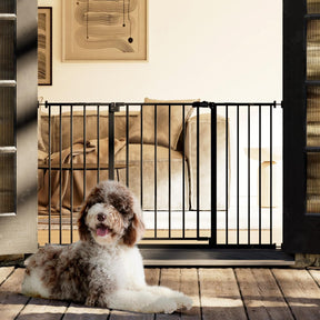 InnoTruth 28.9-49" Baby Gate for Stairs, 30" Tall Extra Wide Pet Gates for Doorways One-Hand Opening, Easy Walk Thru Dual Lock Dog Gates for the House, Hallways, Rooms, Easy Install Toddler Gate,Black (Copy) - aborderproducts