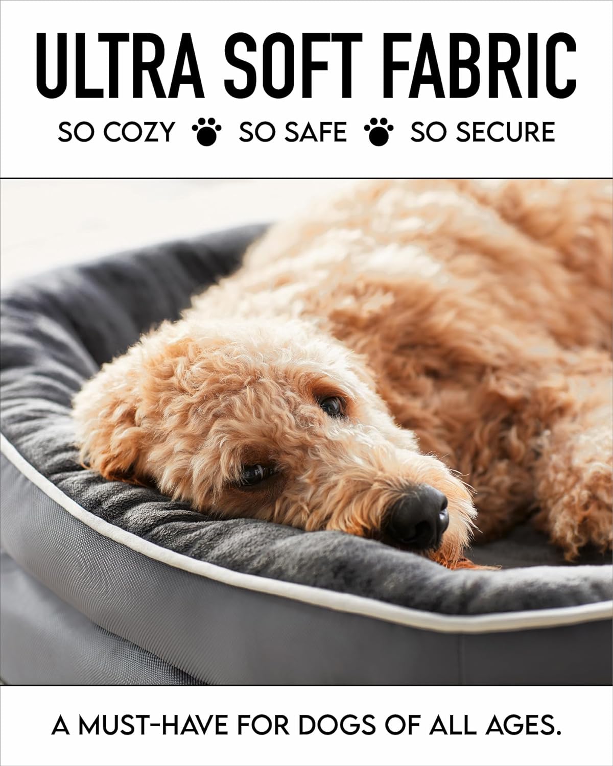 Orthopedic Dog Bed| Medium (28 x 21 x 6 Inch) |Gray|OhGeni - aborderproducts